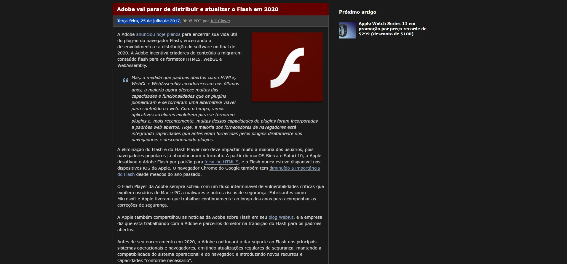 Fim do Flash